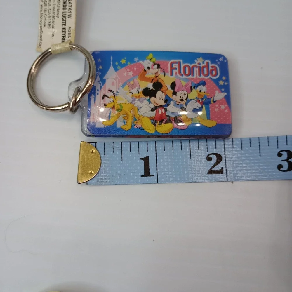 Disney Keychain Lot 6 Mickey,‎ Minnie, Goofy, Jerry Leigh, World  Lucite & Metal